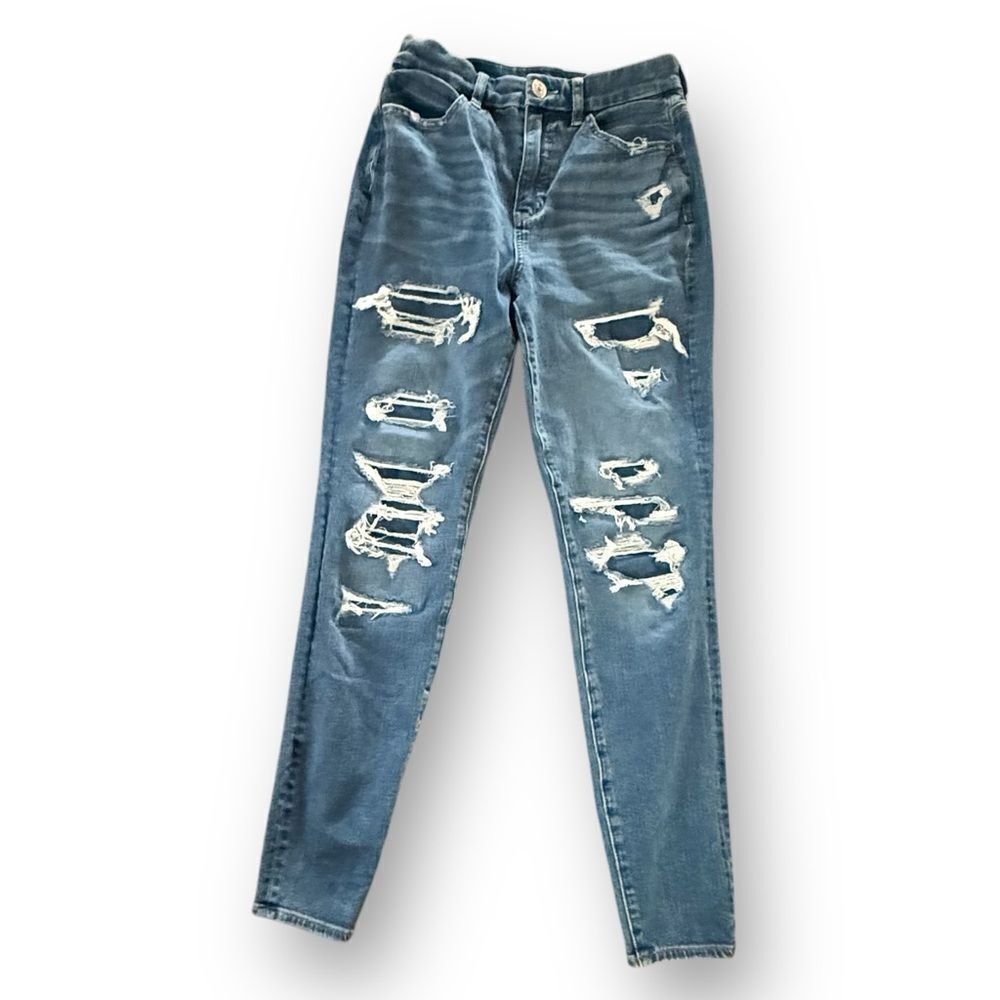 American Eagle The Dream Jean Curvy Hi-Rise Jegging Destroyed Women's size 4